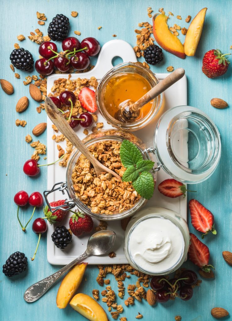 Healthy breakfast ingredients